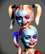 Placeholder: Harley quinn toddler, full body, soft skin, dramatic lighting, hyper realistic
