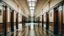 Placeholder: a symmetrical photo of the hallway of an english school