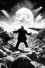 Placeholder: trump justinsun ethereum battle in the trenches seeing the future in the style of surrealism black and white