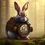 Placeholder: Forest in steampunk rabbit, extremely detailed, UHD, 8k,The close-up camera effect,sharp focus,perfect,position,hyperphotorealistic