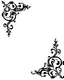 Placeholder: black filigree corner elements, black on white vector