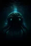 Placeholder: The dark bottom of the deep sea with a monster with glowing eyes lurking in the darkness