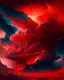 Placeholder: Phantasy landscape with dramatic cloud in fiery red color