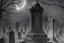 Placeholder: Cemetery with a ghostly figure looming over the scene:: hauntingly beautiful:: intricately detailed ::monochromatic color scheme:: dark and ominous