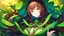 Placeholder: rave poster with Four-leaf clover catgirl brown hair