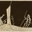 Placeholder: hand drawn in single line by Nicolai Blatter with hatch with parallel wavy lines metal engraving representing the Adventures of Don Quixote de la Mancha in bosch style or salvador dali style