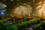 Placeholder: Immersive​ fantasy elven coffee shop in the deep forest with ancient tree blossom river 4k full hd