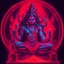 Placeholder: God shiva Demonic image in neon red color pallet