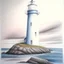 Placeholder: A pastel pencil drawing of Lista Lighthouse in Norway