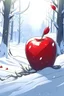Placeholder: Imagen de blanca nieves mordiendo una manzana roja en un bosque nevado al estilo anime