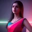 Placeholder: full body photo of a girl in saree in dark room with neon light ,hyperrealistic,detailed,8k,cinematic