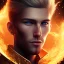 Placeholder: Male, Human, Blond, Sorcerer, Fire Mage, Golden Eyes, Young, Photorealism