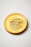 Placeholder: view of word , SAM SAMARRAI 2024, on the edge on the gold coin ,with picture of eagle head, in the middle of the coin.