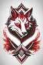 Placeholder: Stylized Emblem of sword, shield, fox tail. Red, black, white, RWBY animation style