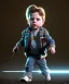 Placeholder: Marty mcfly toddler, full body, delorean, dramatic lighting, hyper realistic