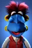 Placeholder: Waist up muppet Portrait, Nicolas maduro us muppet doll, tracksuit red blue and yellow, mustache, photo studio, red background, unreal engine 5, concept art, art station, ray tracing, lumen lighting, ultra detail, volumetric lighting, 3d.