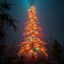 Placeholder: created an image of an extraterrestrial hemp Christmas tree hyperrealistic, ultra HD, in 8K, The tree is rare and extraña, no one sees what you see in the tree, Tiene rare colors that mix fluorescence and bioluminescence, in all the paleta of colors, its extra colors, its tall filaments of pilosos that parecen cobrar vida. The tree creates an alien forest, illuminated by a warm ray of light. Destaca the extraterrestrial environment and the hojas de la hierba.Style: Hi