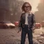 Placeholder: Lily rose depp toddler, full body, floral leather jacket, dynamic pose, tokio background, dramatic lighting, hyper realistic, unreal engine, 8k, upscale