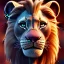 Placeholder: generate a fierce lion king with a crown on his head