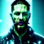 Placeholder: Actor, tom hardy, replicant man, blade runner style, rain, fog, neon ambient, gradient color, clean skin, circuits, latex coat, cyber punk, neon, tubes, portrait, studio photo, unreal engine 5, smooth color, 16 bit, god lights, ray tracing, RTX, lumen lighting, ultra deatail, volumetric lighting, 3d, finely drawn, hd.