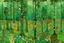 Placeholder: A mint colored forest with insects painted by Gustav Klimt