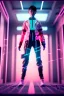 Placeholder: Waist up shot photo, thriller style, Asian cyborg woman :: symmetry photography, cyberpunk, pink hair, makeup, long line eye, light iris, :: latex coat, wires and circuits, pink, white, black :: cinematic, Ultra realistic, dark scene, soft color, highly detailed, unreal engine 5, RTX, ultra detail, 3d, finely drawn, high definition.