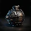 Placeholder: sci-fi grenade, black background