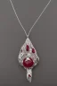 Placeholder: crimson Sea Jewel Necklace in White Gold