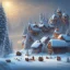 Placeholder: dwarves constructs a oil tanker in winter landscape