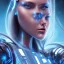 Placeholder: cyberblue, head, woman, portrai, tron