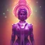 Placeholder: Cute indian girl face , Sci-fi character, orange backlight, pink and purple, scifi suit, profile, purple background, pink lighting