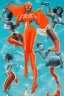 Placeholder: Miami Dolphins-themed beautiful perfect female superheroine orange and teal skin-tight costume CopticArt Afrofuturism Reisha Perlmutter Leng Jun Stan Lee Joseph Ducreux Kehinde Wiley Boris Vallejo Jeff Koons photorealistic portrait painting street art 64 megapixels Pixar, Disney 3d digital art, Maya 3D, ZBrush 3D shading dynamic lighting iridescent