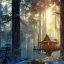 Placeholder: stunning, beautiful treehouse in winter, massive tree, forest, mist, rays of sun, 8k resolution, fine detail, dynamic lighting, fantasy, illustrative, detailed matte painting, sharp focus, greg rutowsky and alphonso mucha