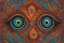 Placeholder: psychedelic gallery of eyes in teal, orange, and red colors in the illustrated style of Alex Grey