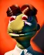 Placeholder: waitress woman muppet head, skin body and arms, concept art, retro style, smooth, unreal engine 5, god lights, ray tracing, RTX, lumen lighting, ultra detail, volumetric lighting, 3d.