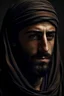 Placeholder: I want a picture of an Arab man wearing a head covering with a dark face.