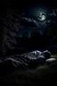 Placeholder: sleeping in dark night with full moon sky