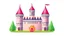 Placeholder: Factory building for party decoration. festive building, castle like