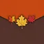 Placeholder: an autumn colored textured cloth embroidered ornamental leaves, pointed bottom, on darker textile background, embroidered text across top, Canadian western style