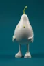 Placeholder: round pear shaped 3d character(bumps for legs, simple wide arms, face at top front of body, no head, no facial features) vinyl figure