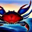 Placeholder: ultra detailed fullbody Drawing of Sea monster Gigantic Blue Crab on the shore ,with sharp teeth,with glowing red eyes, extremely detailed digital painting, intrincate, extremely detailed face,crystal clear Big eyes, in the style of Frank Frazetta, mystical colors , perfectly centered image, perfect composition, rim light, beautiful lighting, 8k, stunning scene, raytracing