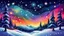 Placeholder: snowy starry night sky colorful