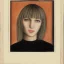 Placeholder: portrait of a beautiful Russian blonde woman with black eyes and a long fringe