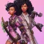 Placeholder: skin fortnite flora Cherry is a sexy black girl with black curly hair gray eyes with kimono with a katana