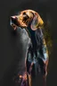 Placeholder: Magyar Vizsla, cinematic lighting, black background, isolated, alcohol ink