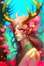 Placeholder: longer hair, more blossoms, more antlers