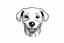 Placeholder: smiley dog, Sticker, Lovely, Dark, Algorithmic art, White Background