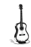 Placeholder: Old acoustic mariachi guitar black and white graphic Old acoustic mariachi guitar