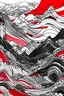 Placeholder: viviendo en la calle lluvia one line art japon colores rojo y negro pero no muchos