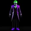 Placeholder: Arte digital 3D de Joker, colores contrastantes, full body